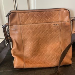 Tumi Leather Crossbody Briefcase Bag